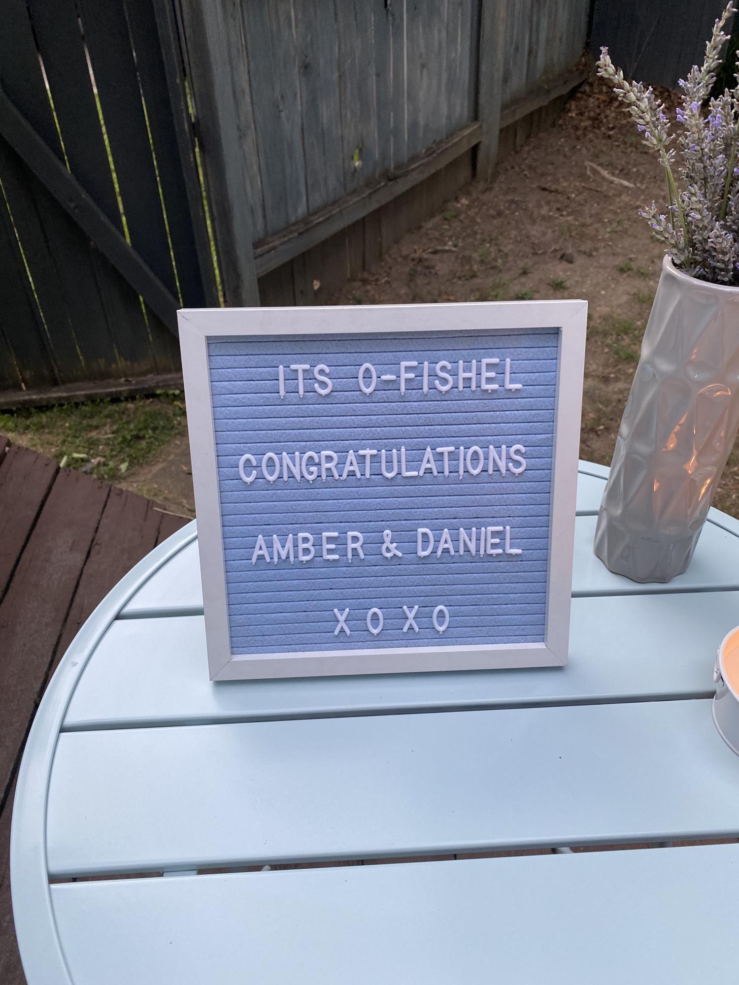 First confirmed sighting of the wedding hashtag #itsofishel