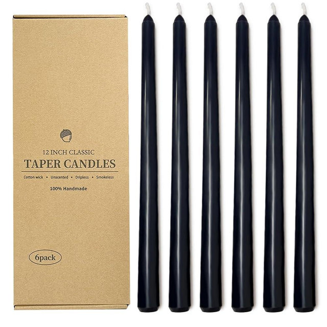 Long Taper Candles 6 Pcs Unscented Taper Candlesticks for Dinner Home Decor Kitchen Wedding Birthday Party Decorations
