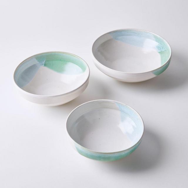 Handmade Double Dip Nesting Serving Bowls
