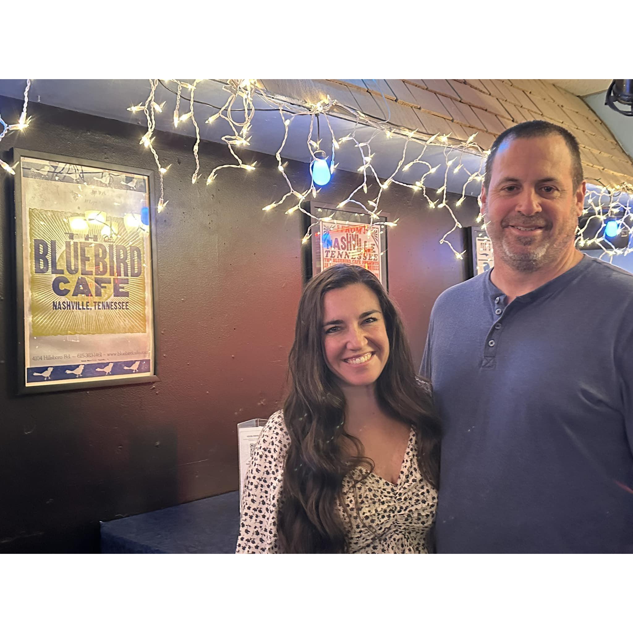 First time for Greg visiting Nashville, and our first time to visit the Blue Bird Cafe!
