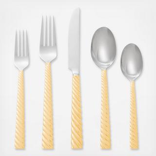 Twist Gold 5-Piece Flatware Set, Service for 1