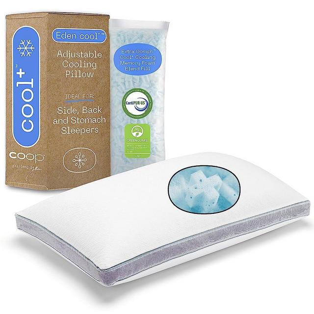 Coop Home Goods Eden Cool+ Pillow, King Size Plus Shaped Memory Foam Pillows with Cooling Gel, Back, Stomach or Side Sleeper Pillow, Adjustable Neck Support for Sleeping, CertiPUR-US/GREENGUARD Gold