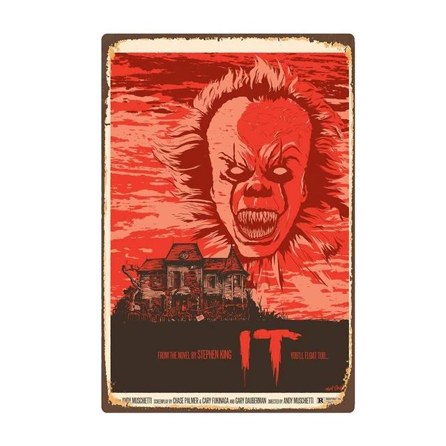 Vintage Stephen King It Classic Horror Movie Theater Tin Signs Retro Metal Signs Pub, Home Dec
