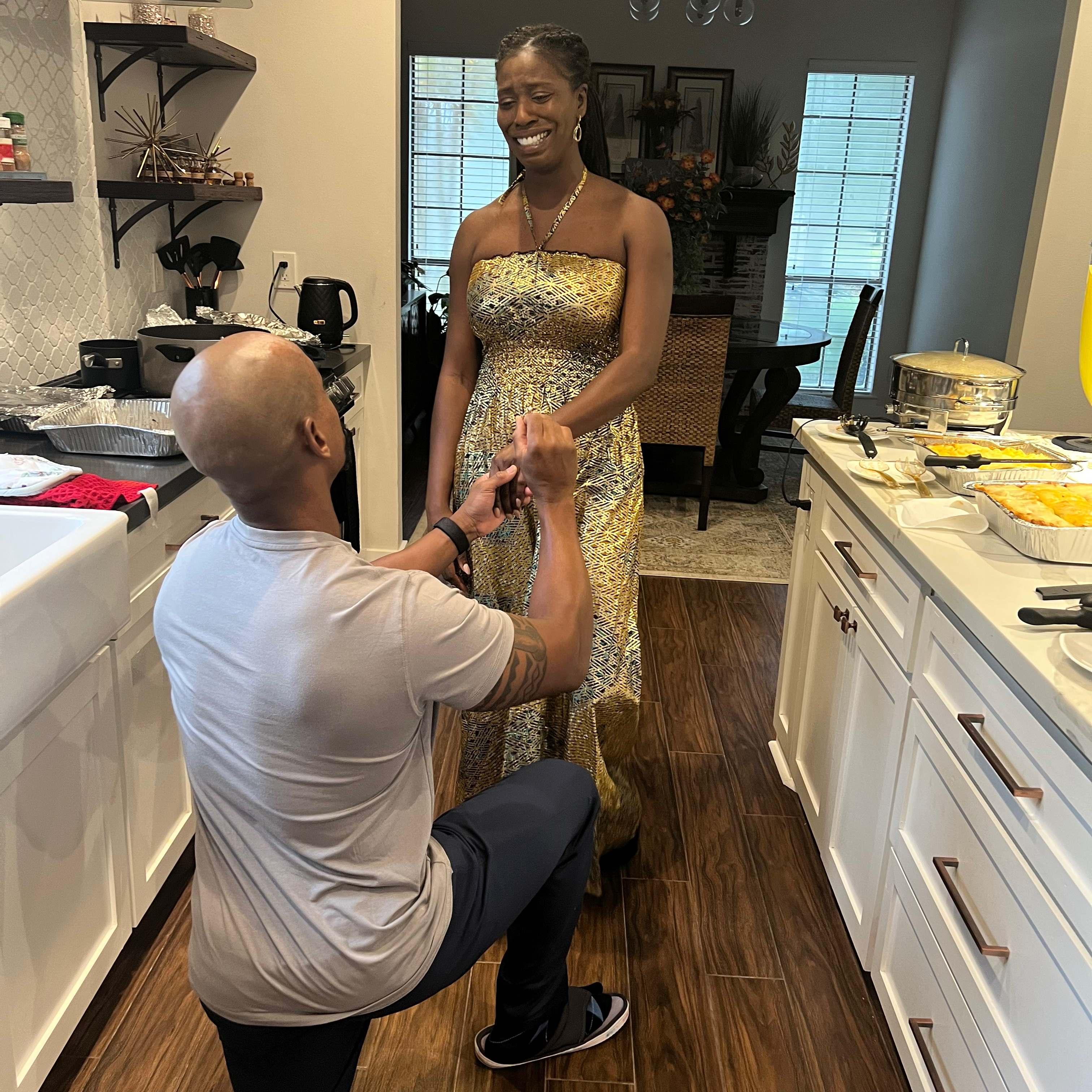 Gerald proposed on Thanksgiving day 2021.