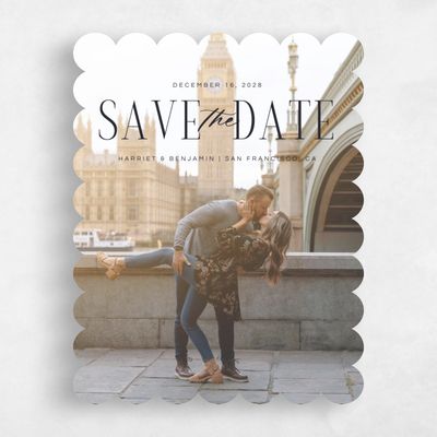 Black Scalloped Wedding Save the Date - Malina Photo