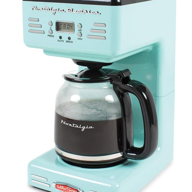 Nostalgia RCOF120AQ Retro 12-Cup Programmable Coffee Maker – Aqua Blue