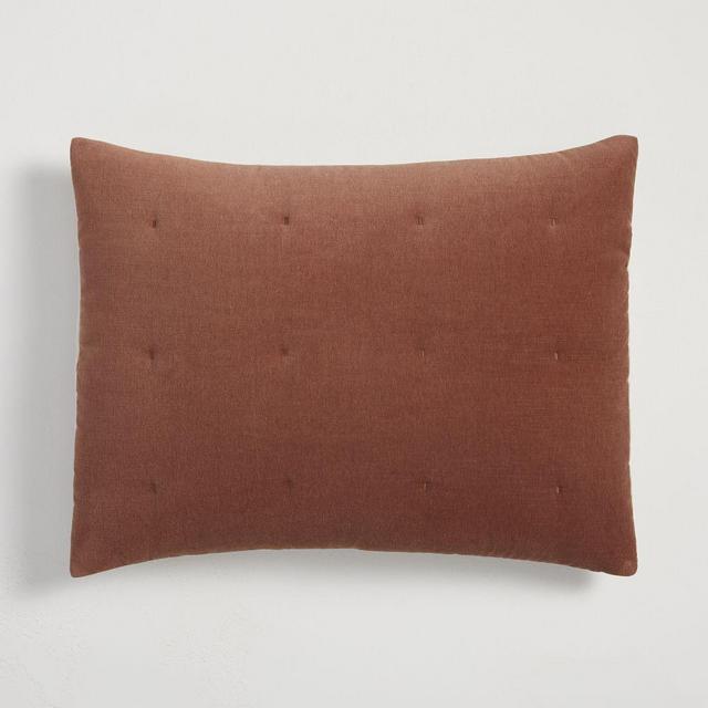 Cotton Velvet King Sham, Burnt Umber