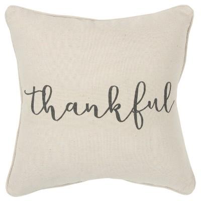 Sentiment Decorative Filled Oversize Square Throw Pillow Neutral - Rizzy Home