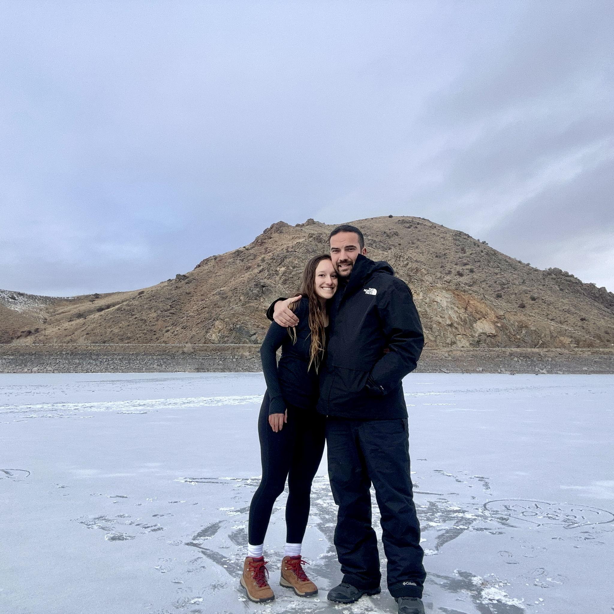 Dragged Adam onto a frozen lake in Colorado - 2024