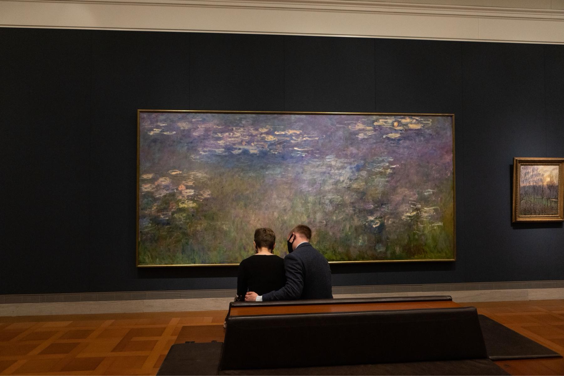 Ben’s proposal in front of one of Monet’s famous “Water Lilies” paintings