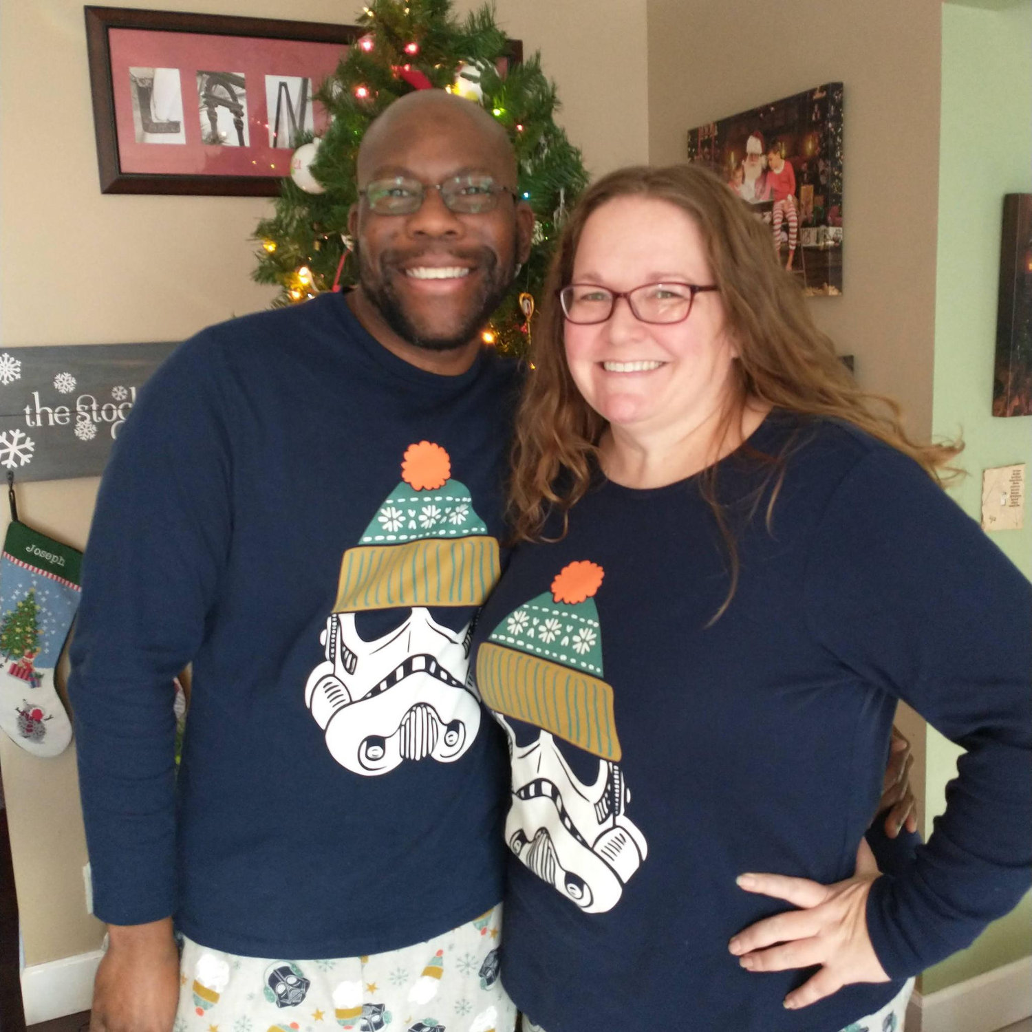 Khary's favorite matching Christmas pjs.