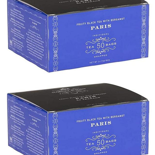 Harney & Sons Paris Tea Bags - Box of 50 Tea Bags (Pack of 2) Fruity Black Tea with Bergamot