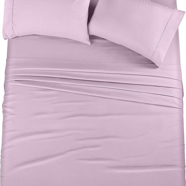 Utopia Bedding King Bed Sheets Set - 4 Piece Bedding - Brushed Microfiber - Shrinkage and Fade Resistant - Easy Care (King, Lavender)