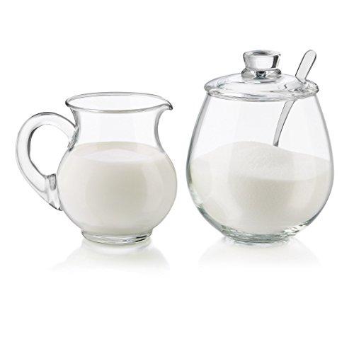 Libbey 4 Piece Glass Sugar and Creamer Set, Clear