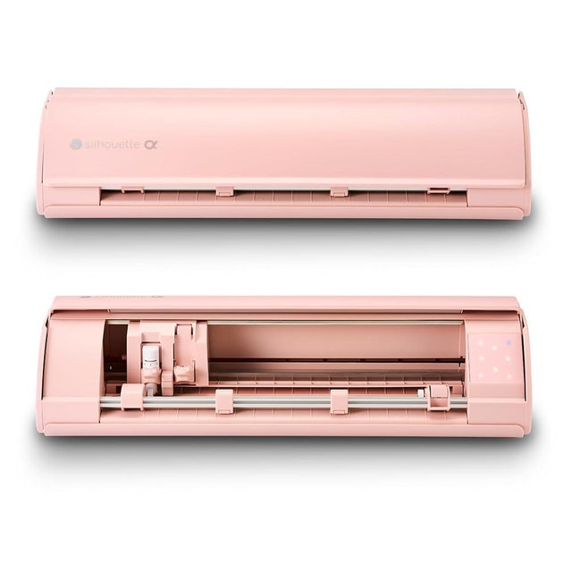 Silhouette America Cameo 5 Alpha (α) - Smart Cutting Machine for Print & Cut - Quiet Operation with AutoBlade, Studio Software, Cutting Mat- Vinyl, Paper & Fabric Compatible - Matte Pink
