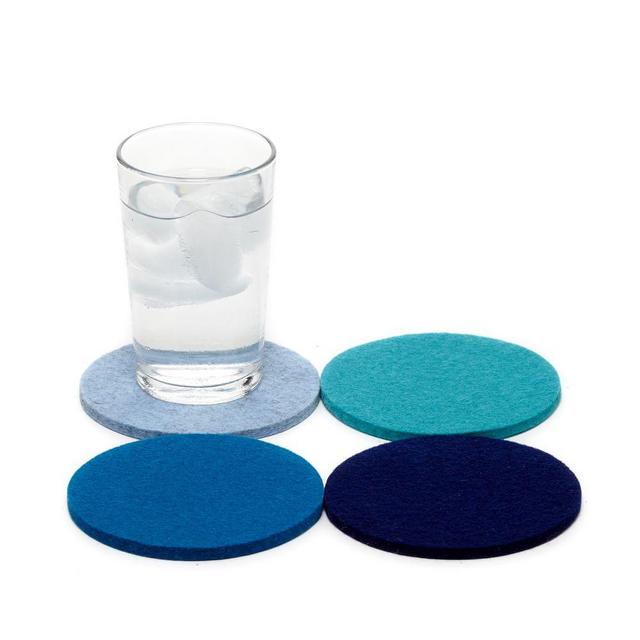 Round Multi Color Felt Coaster, Ocean, Set of 4