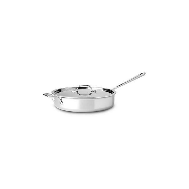 All-Clad 4405 Stainless Steel Tri-ply Saute Pan with Lid Cookware, 5-Quart, Silver