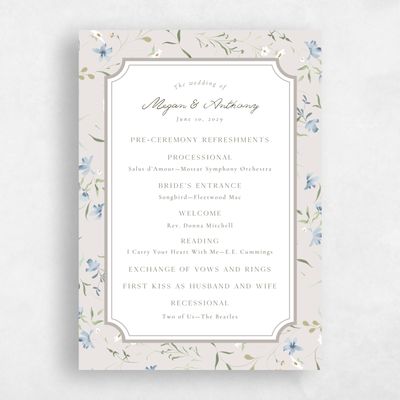 Light Greige, Grey Wedding Program - Vasara
