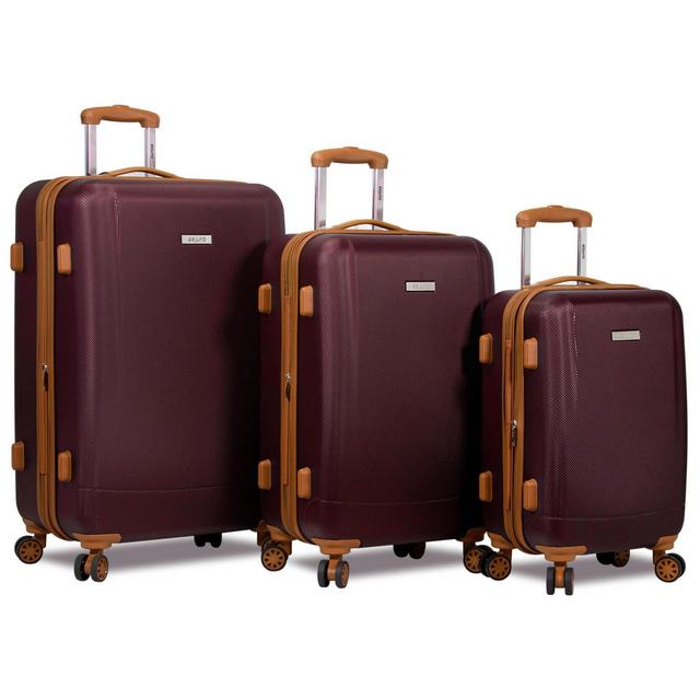 Dejuno Legion 3-PC Hardside Spinner TSA Combination Lock Luggage Set - Burgundy