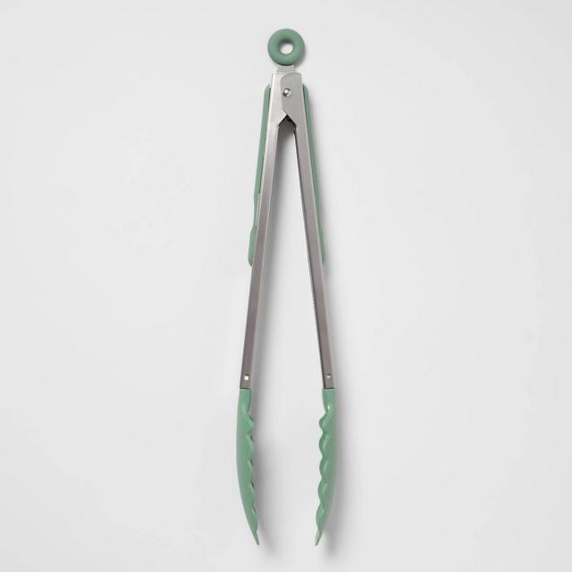 Nylon and Stainless Steel Kitchen Tongs Green - Room Essentials™
