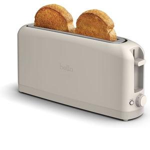bella 2 Slice Slim Toaster, Fits-anywhere™ Kitchenware, 6 Setting Shade Control with Reheat & Cancel Buttons, Fits sourdough, 10” Long Slot, Anti Jam & Auto Shutoff, 900 Watt, Oatmilk