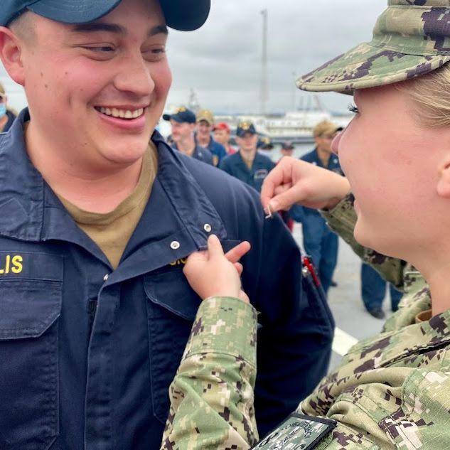 Pinning Skyler for his promotion