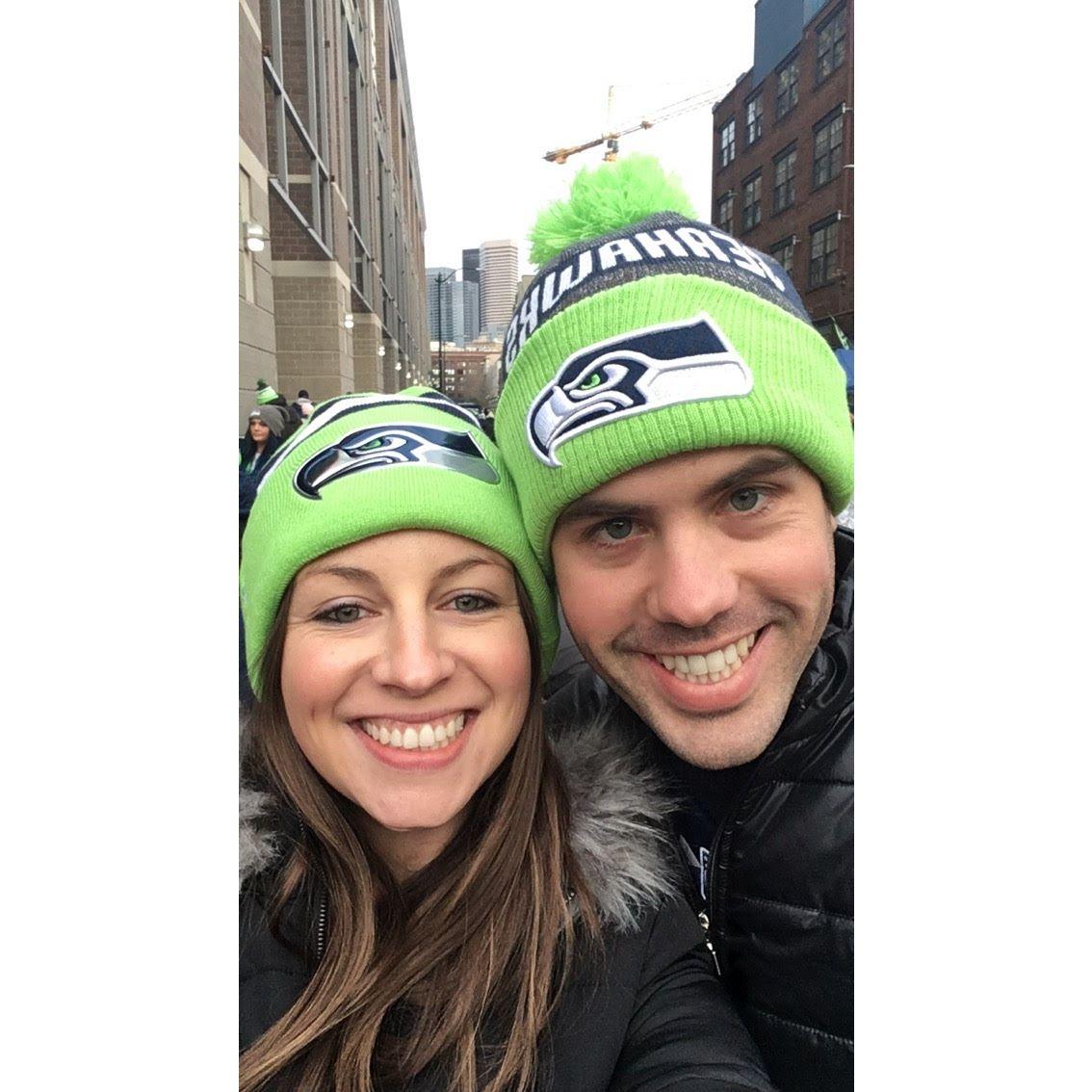 Our first NFL game in Seattle