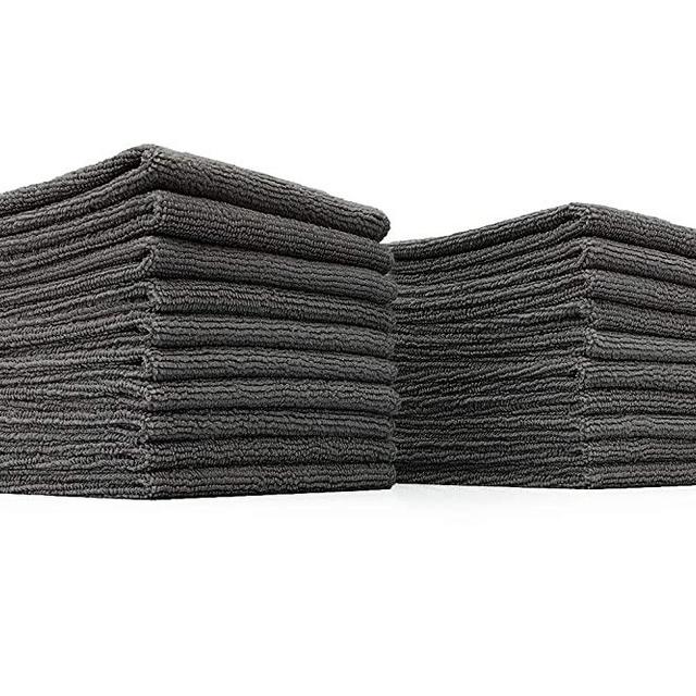 The Rag Company (20-Pack) 10 in. x 10 in. All-Purpose Microfiber Highly Absorbent, LINT-Free, Streak-Free Cleaning Towels (Grey)