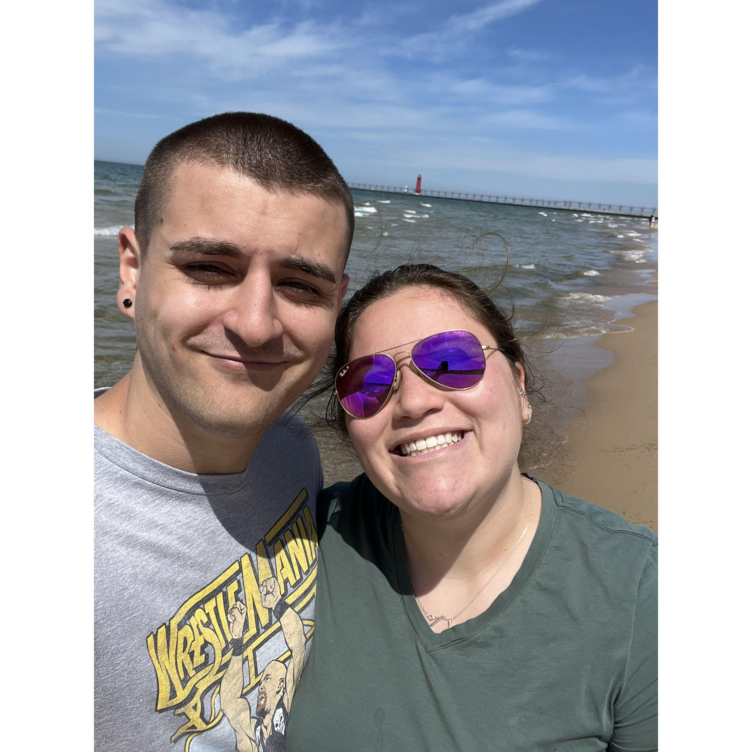 Enjoying the shores of Lake Michigan in our new home state
May 2024