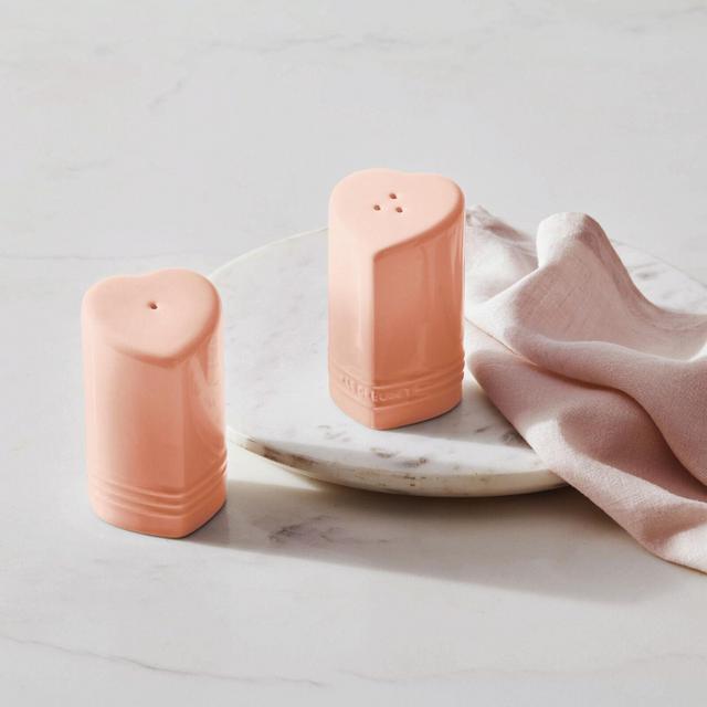Le Creuset Heart Salt and Pepper Shakers - Peche