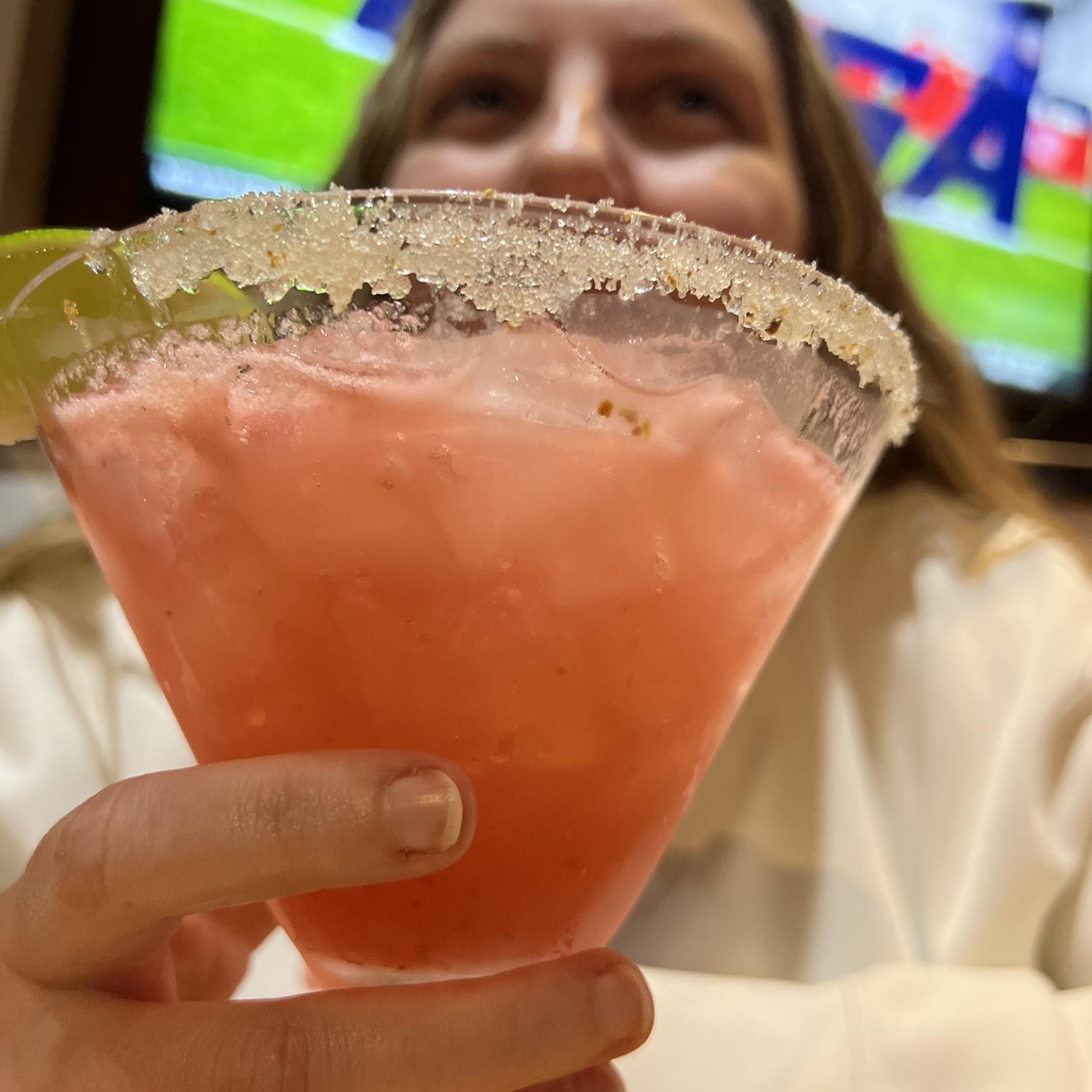 The margarita Chloe drank hours before Robert proposed to her at their favorite restaurant Chili’s!