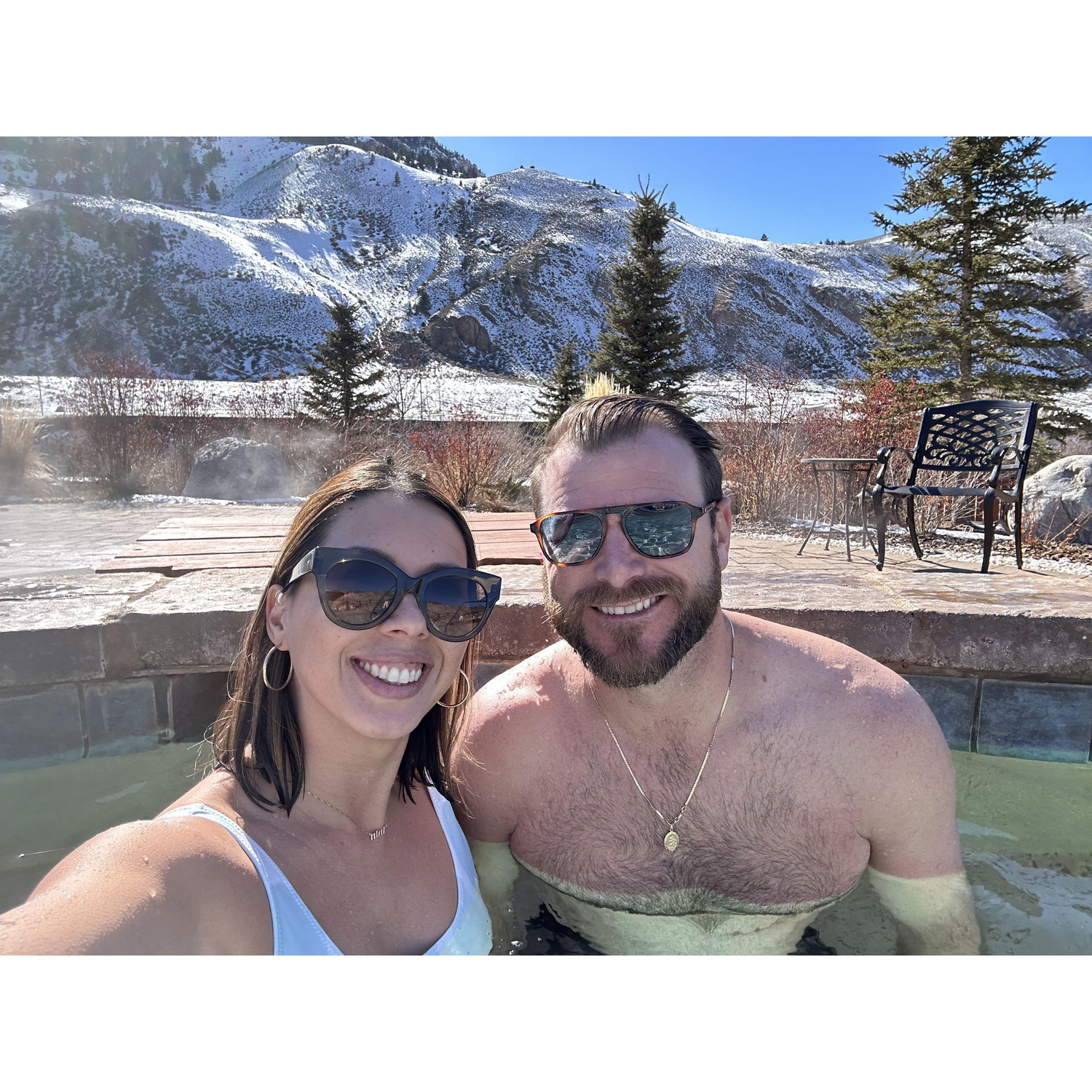 Tiff's first hot spring experience in Montana