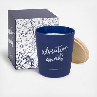 Adventure Awaits Amber and Sandlewood Candle