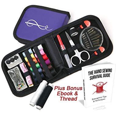 Craftlab Best Mini Sewing Kit with Sewing Survival Ebook, 78 Emergency Accessories For Home, Travel, Emergency