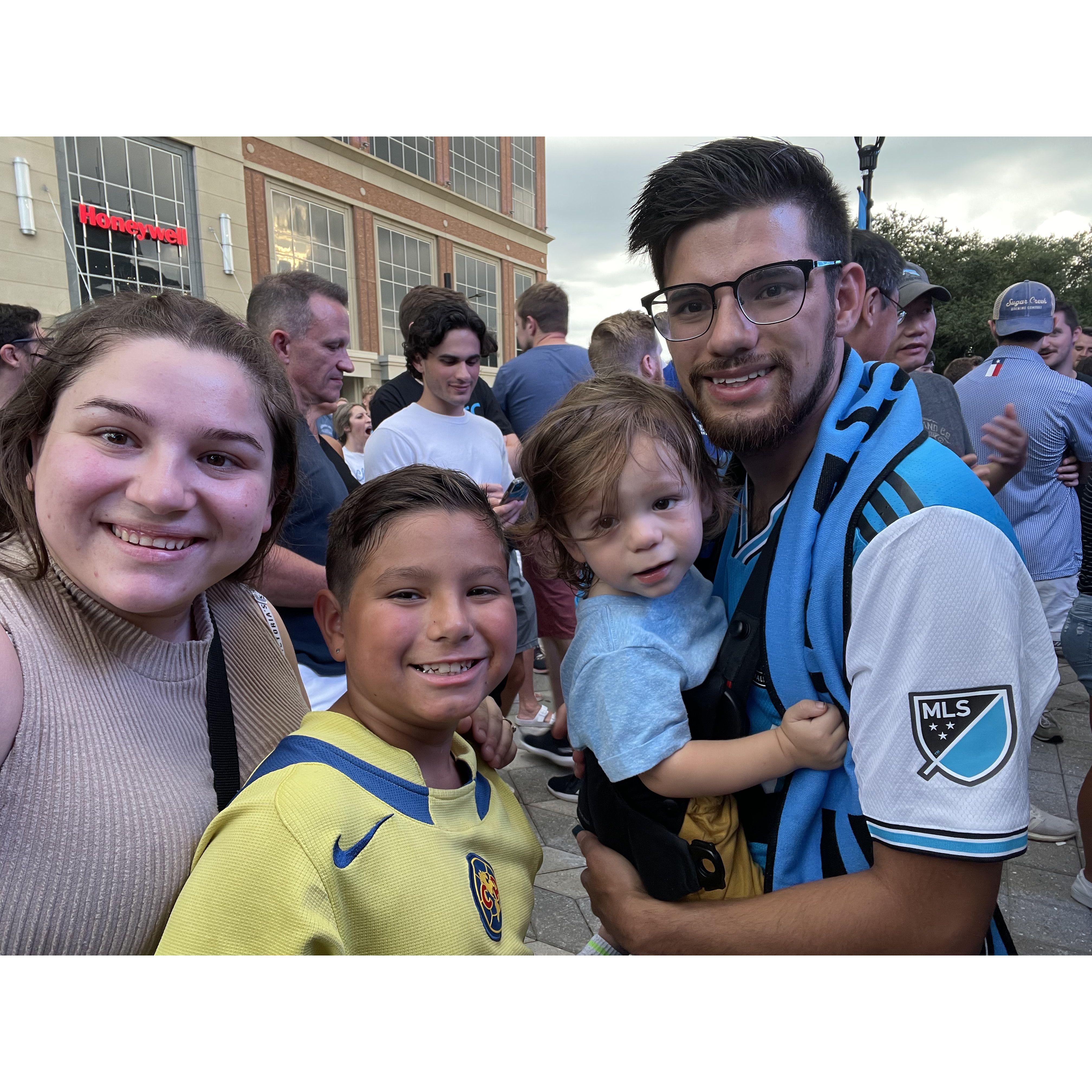 Our family loves to be at the Bank of America Stadium cheering on Charlotte FC!