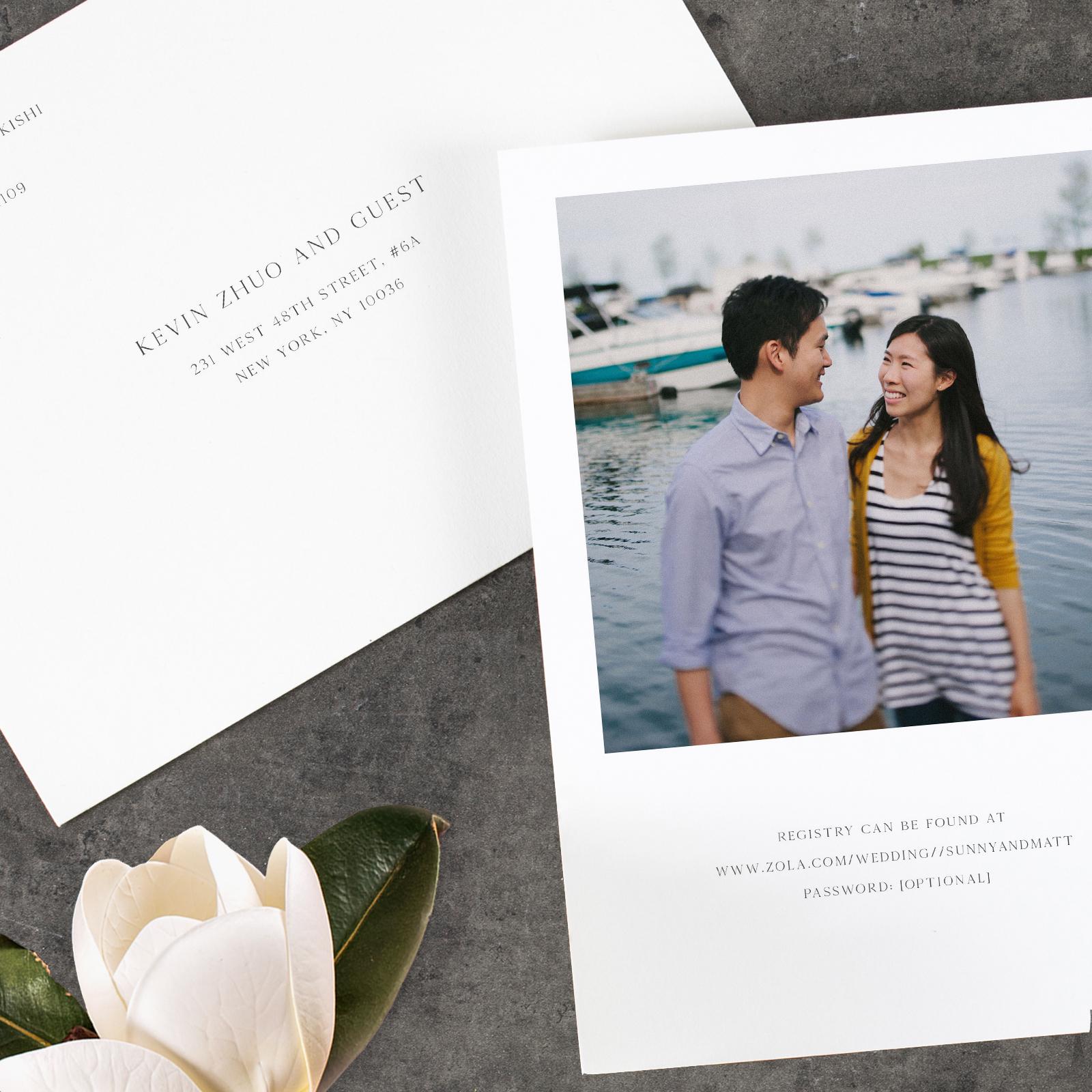 Zola Wedding & Bridal Shower Invitations Clearwater Portrait
