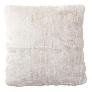 Faux Fur Ruched Pillow Cover, 26", Ivory