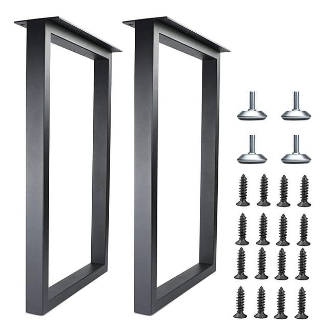 Topsair Metal Table Legs Desk Legs, Heavy Duty Square Tube Iron Desk Legs, DIY Furniture Legs for Dining Table, Coffee Table, Computer Desk, Workbench, Meeting Room Table, 28”H x 17.7”W(Rectangle)
