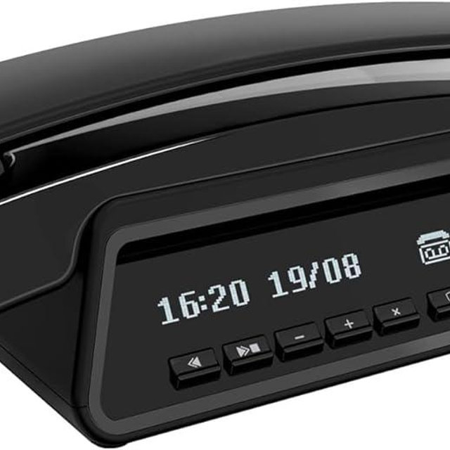 ALCATEL Epure Premium - Cordless Phone DECT with Answering Machine - Classic Design - Smart Display Base - Large Graphic Display - Handsfree - Call Barring - Black