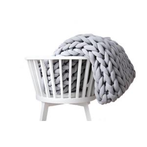 ACARPO Chunky Knit Blanket Handwoven Wool Yarn Knitting Throw Bed Sofa Super Warm Home Decor Grey 47"x71"