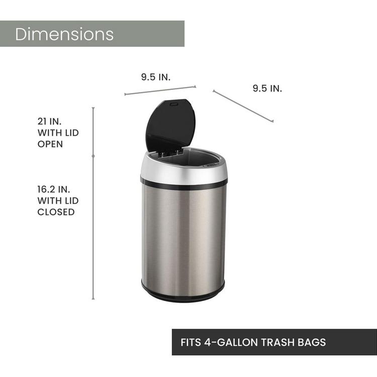 Touchless Motion Trash Can, 3.1 Gallon, Burgundy