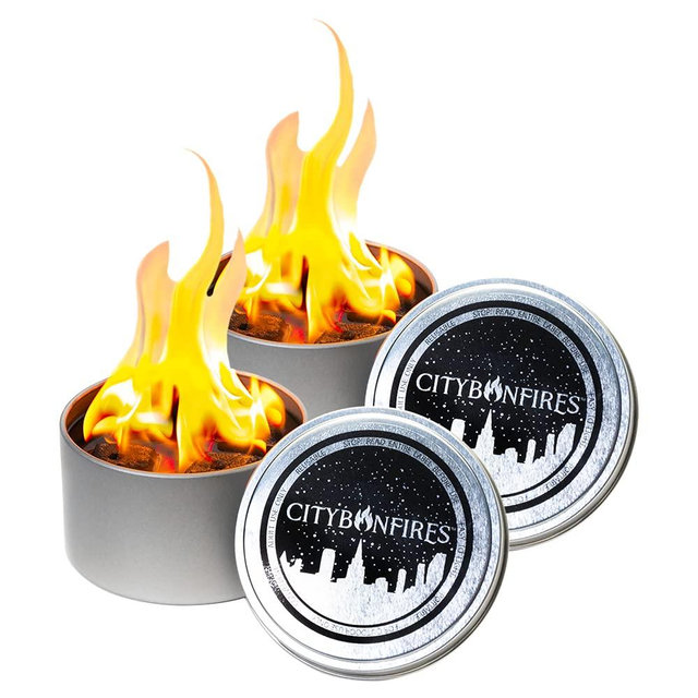 2 Pack of City Bonfires ($18.99 Each) | Portable Fire Pit | Compact and Lightweight | 3-5 Hours of Burn Time | No Wood No Embers | Made with Nontoxic Materials in Maryland, USA