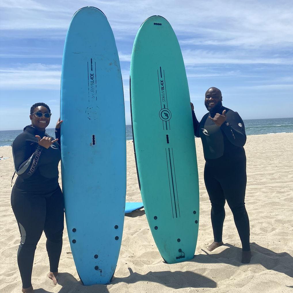 The waves in the West coast hit different. Grateful we survived! #LA2023