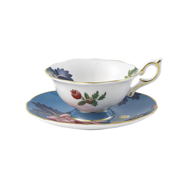 Wedgwood Wonderlust Sapphire Garden 2 Piece Teacup Saucer Set