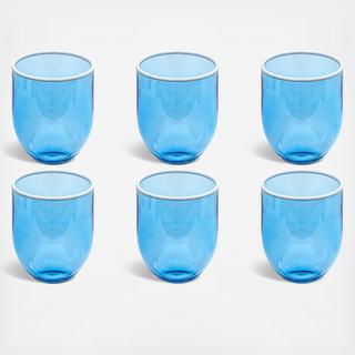 Contrast Blue Acrylic Stemless Glass, Set of 6