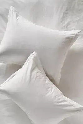 Taylor Organic Cotton Percale Embroidered Shams, Set of 2