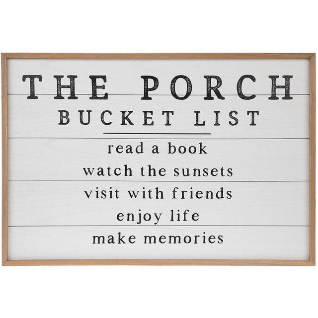 Porch Bucket List Wood Wall Decor