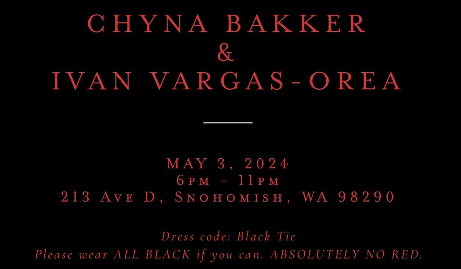 The Wedding Website of chyna bakker and ivan vargas-orea