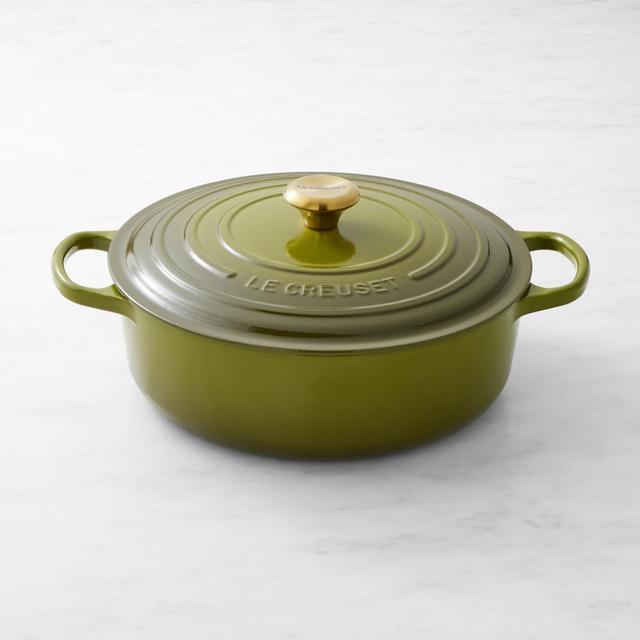 Le Creuset Signature Enameled Cast Iron Round Wide Dutch Oven, 6 3/4-Qt., Olive