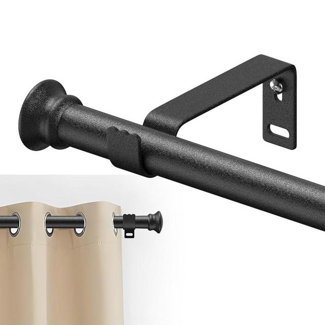 Curtain Rod for Windows 30 to 43 Inch 5/8 Inch Small Curtain Rod Set Black Curtain Rods for Bedroom Heavy Duty Drapery Rods with Brackets